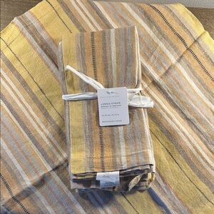 Yellow and Brown Striped Napkins